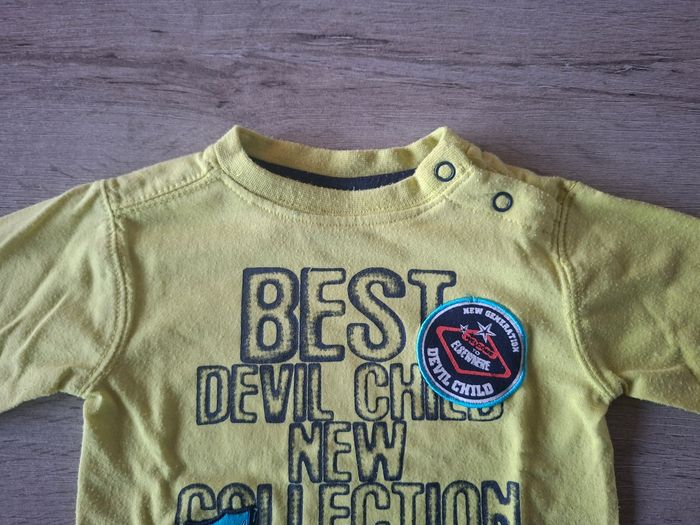 🌷N°25🌷Tee-shirt Longues Manches - Devil Child - 6 Mois🌷 - photo numéro 2