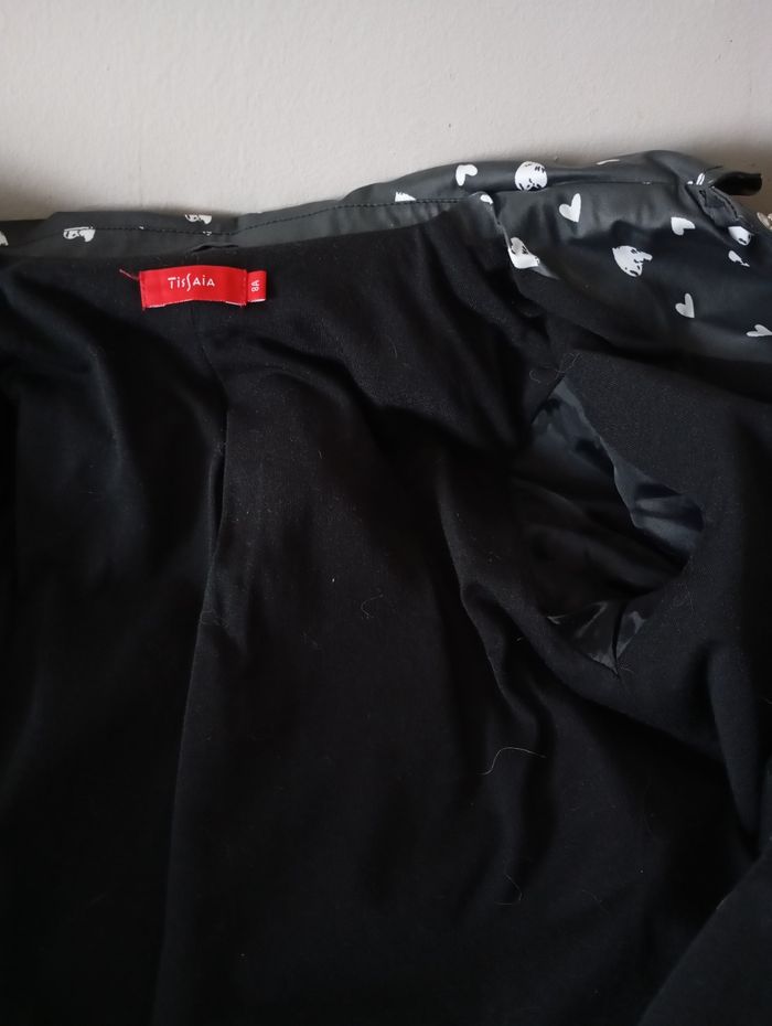 Imperméable ciré long . 8 ans. Noir gris anthracite,coeurs blancs . Tissaia. Coton polyester . État neuf - photo numéro 6