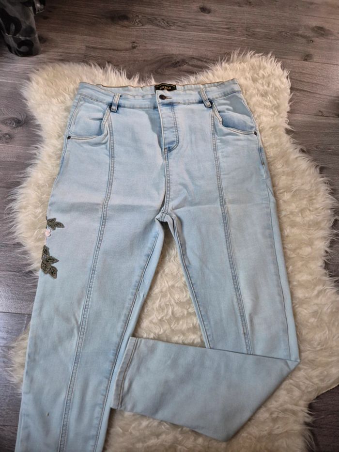 Jeans skinny brodé pour homme T. XL Siksilk - photo numéro 2
