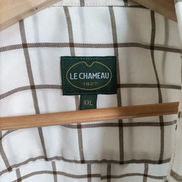 Chemise blanche à carreaux noirs Le Chameau - taille XXL - A031 - photo numéro 3