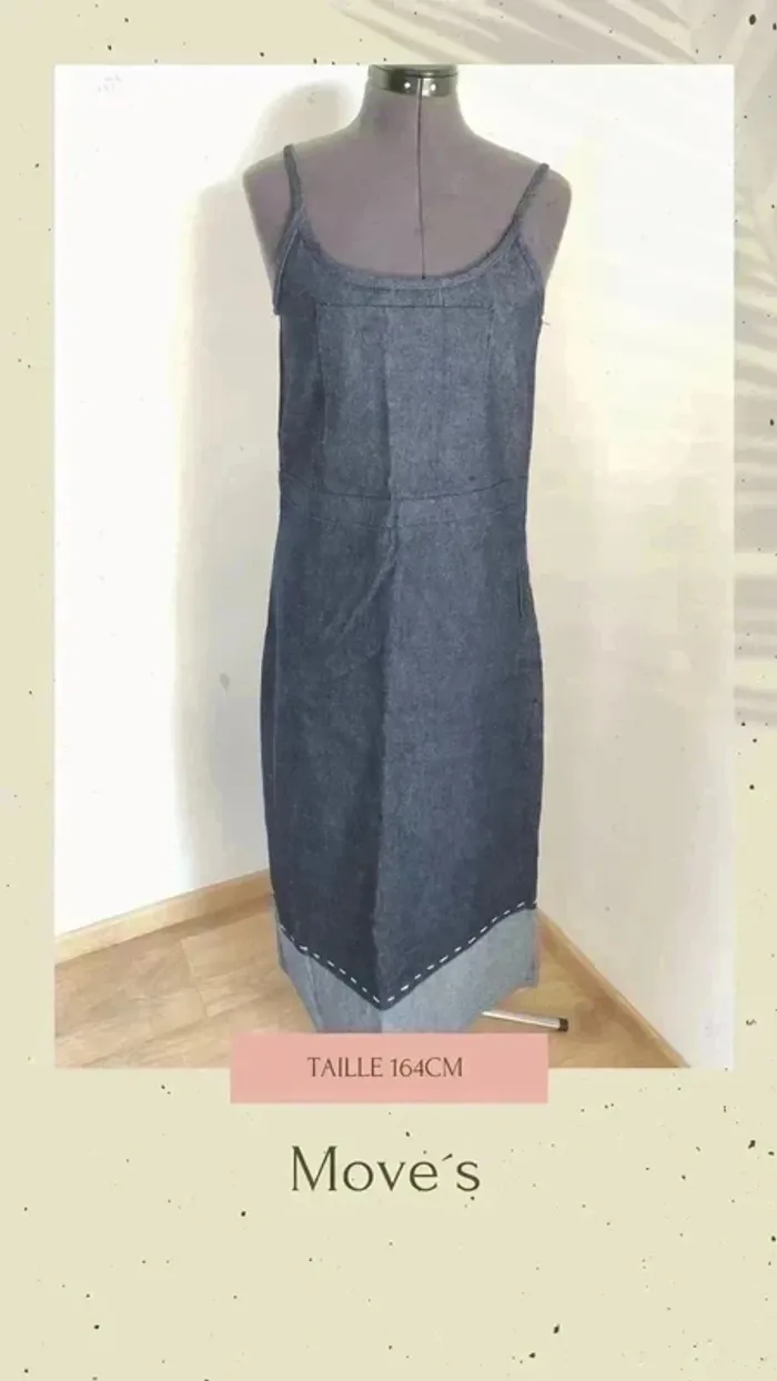 Longue robe en jeans 164cm - photo numéro 2