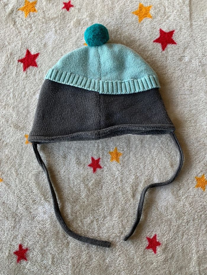 Bonnet à Pompon Chaud DPAM Bleu et Gris 1 An - photo numéro 3