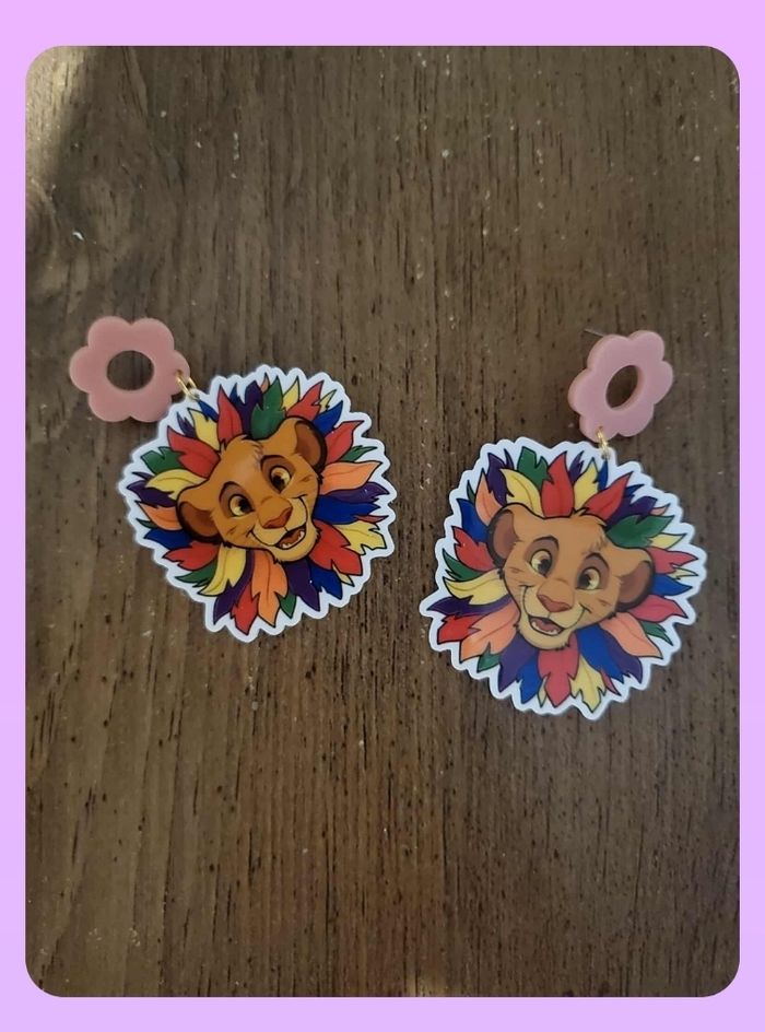 Boucles d'oreilles simba le roi lion