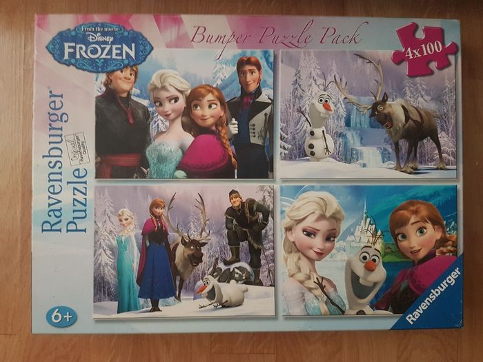 Puzzle 4×100 pièces Reine des Neiges