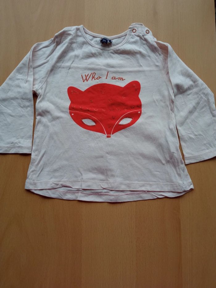 T-shirt manches longues renard 24 mois