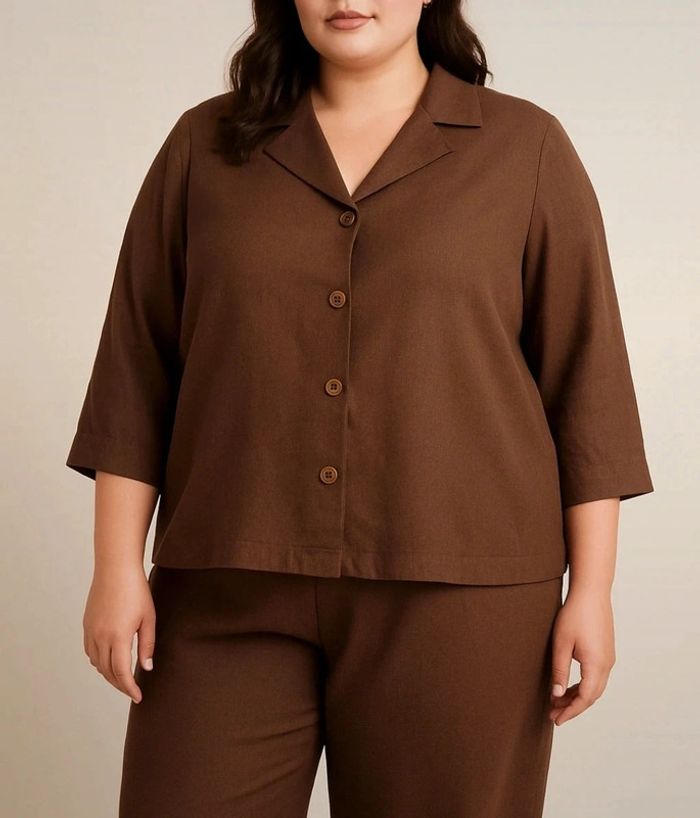🎩 Tailleur marron grande taille – Chic & Élégant – Taille 52 - Bleu Bonheur 🎩