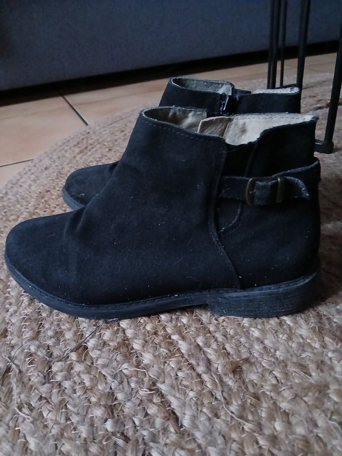 Paire de Botines nubuck noir 35 - Kids by Gémo - photo numéro 4