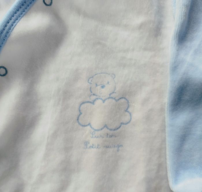 👶 Pyjama bébé garçon 6 mois In Extenso – Blanc et bleu 🐻 - photo numéro 2