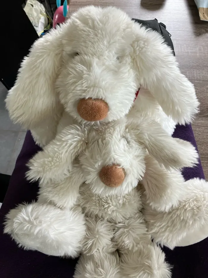 Peluches chien blanc - photo numéro 5