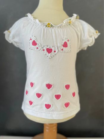Tee shirt bébé rose et blanc