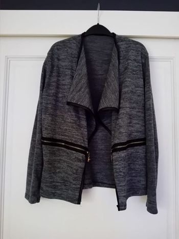 gilet ouvert gris taille unique 38/40