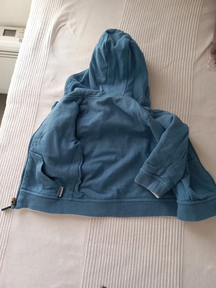 Blouson réversible bleu roi et bleu raye - photo numéro 5
