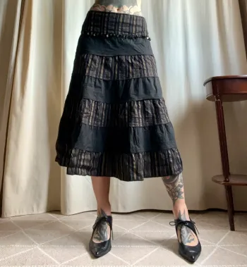 Jupe longue Bohemian Gipsy Whimsigoth Witch vintage made in France 🇫🇷 90s - Taille M