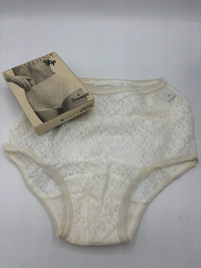 💞 Slip Claudine blanc Triumph vintage T2 💞