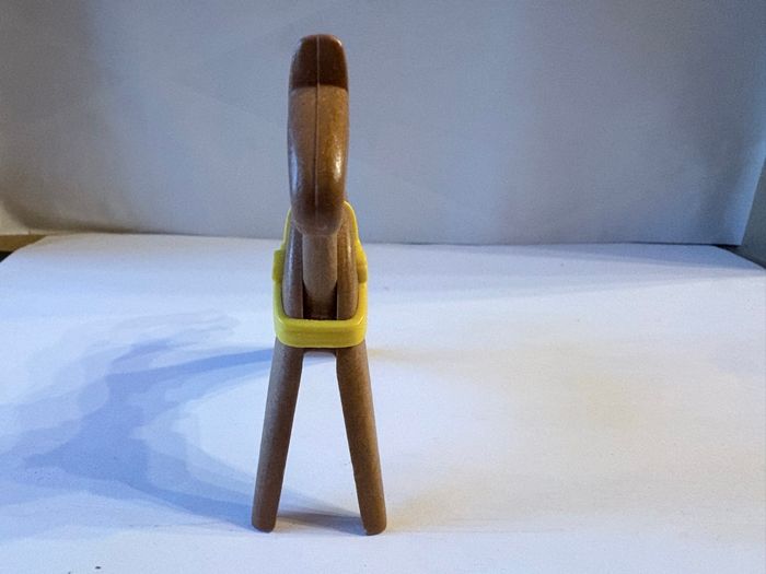 Cheval Playmobil Marron avec harnais jaune - chevalier Western Ranch - photo numéro 2