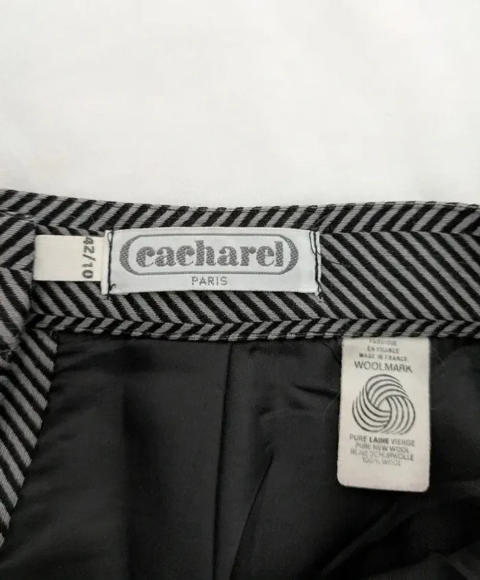 Jupe mi longue à chevrons - Cacharel - 100% laine Woolmark - taille 40 - photo numéro 4