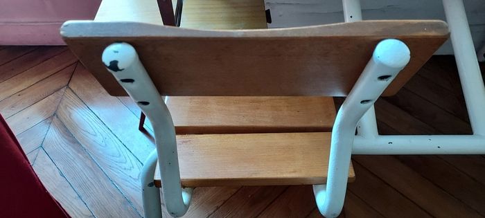 Double pupitre d'écolier vintage - photo numéro 6