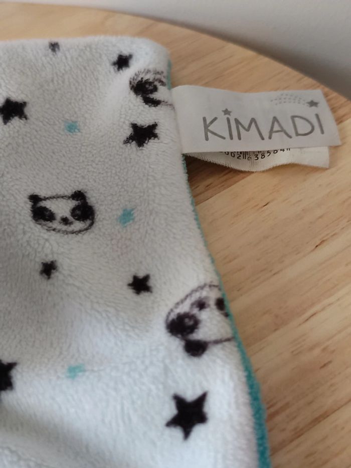 Doudou panda blanc noir et bleu kimadi - photo numéro 3