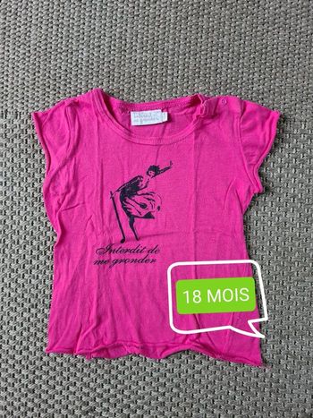 T-shirt léger manches courtes rose - 18mois