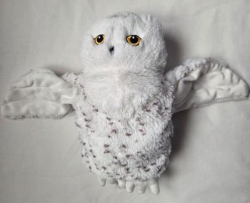 Doudou marionnette Hibou/ Chouette Skogsduva blanc ,beige et gris- Ikea