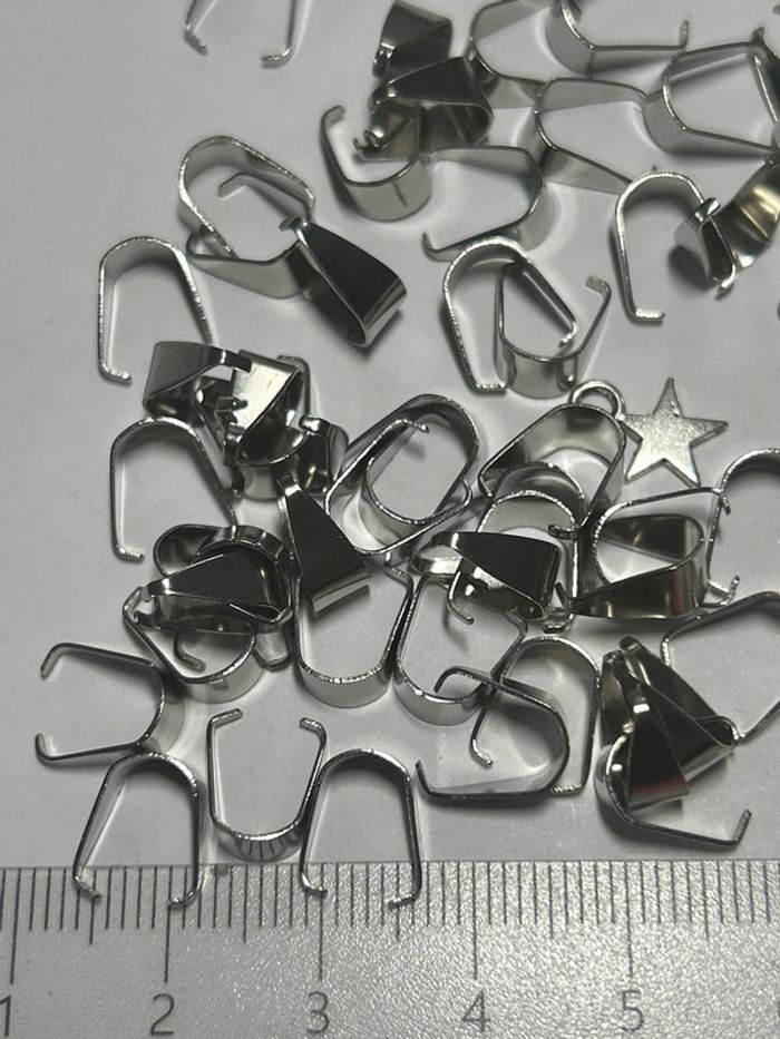 A786, lot bélières argentées en vrac - photo numéro 4