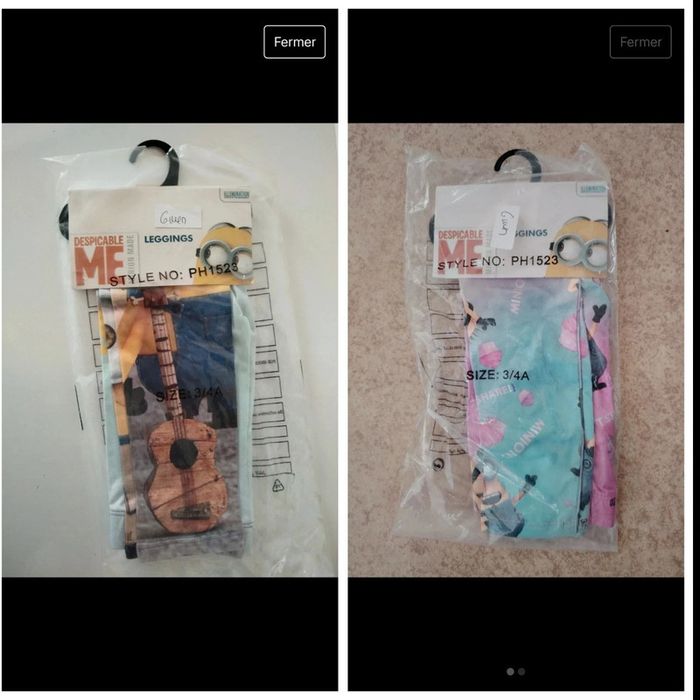 Lot de 2 legging mignon neuf