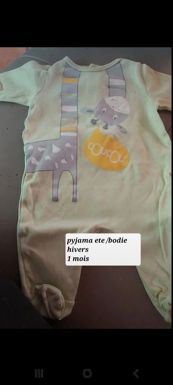 Pyjama ete ou bodie hivers 1 mois