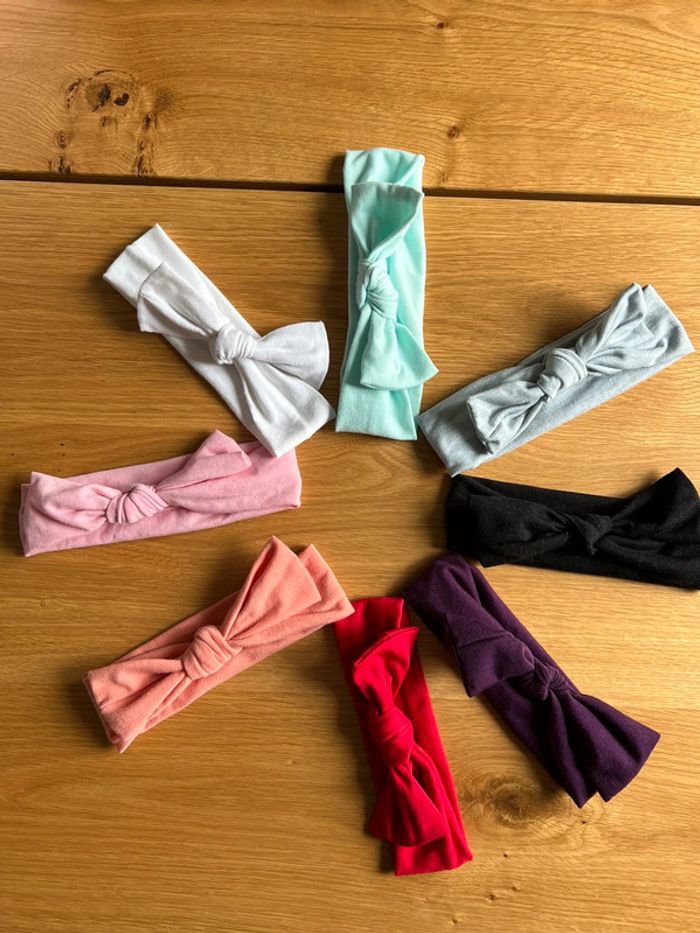 Lot de 8 bandeaux extensibles en coton (différentes couleurs) - Dés 3 mois - photo numéro 9