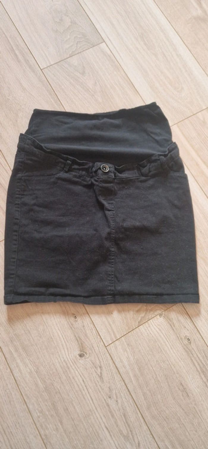 Jupe en jean de grossesse noir Kiabi en taille 38