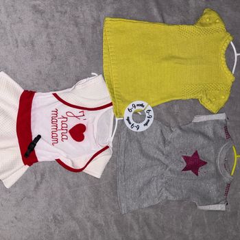 Lot robes manches courtes bébé fille 6 mois