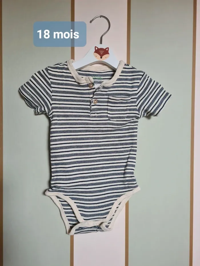 Body bebe garçon 18 mois style mariniere