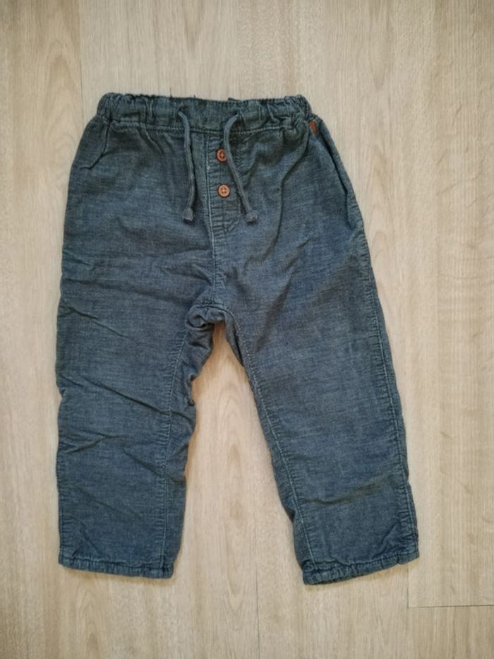 Lot 3 pantalons effet velours doublés 2 ans - photo numéro 4