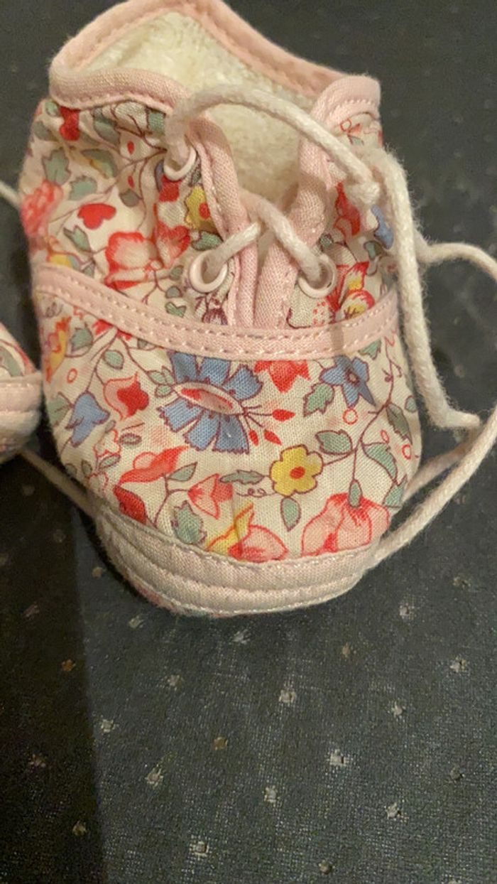 0/6 mois Chaussons liberty souple intérieur éponge. - photo numéro 2