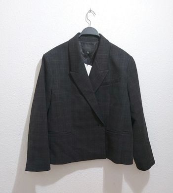 blazer corto oversize a cuadros