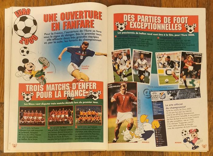 Ancien journal de mickey avec poster euro 2000- Zidane N°2503 vintage - photo numéro 5