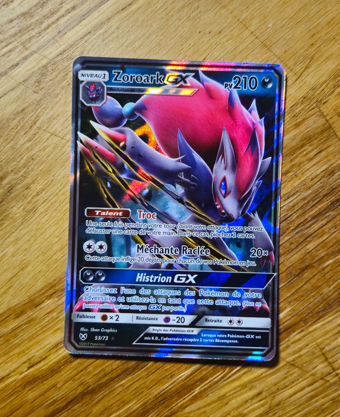 Carte pokemon Zoroark GX 53/73 - photo numéro 1