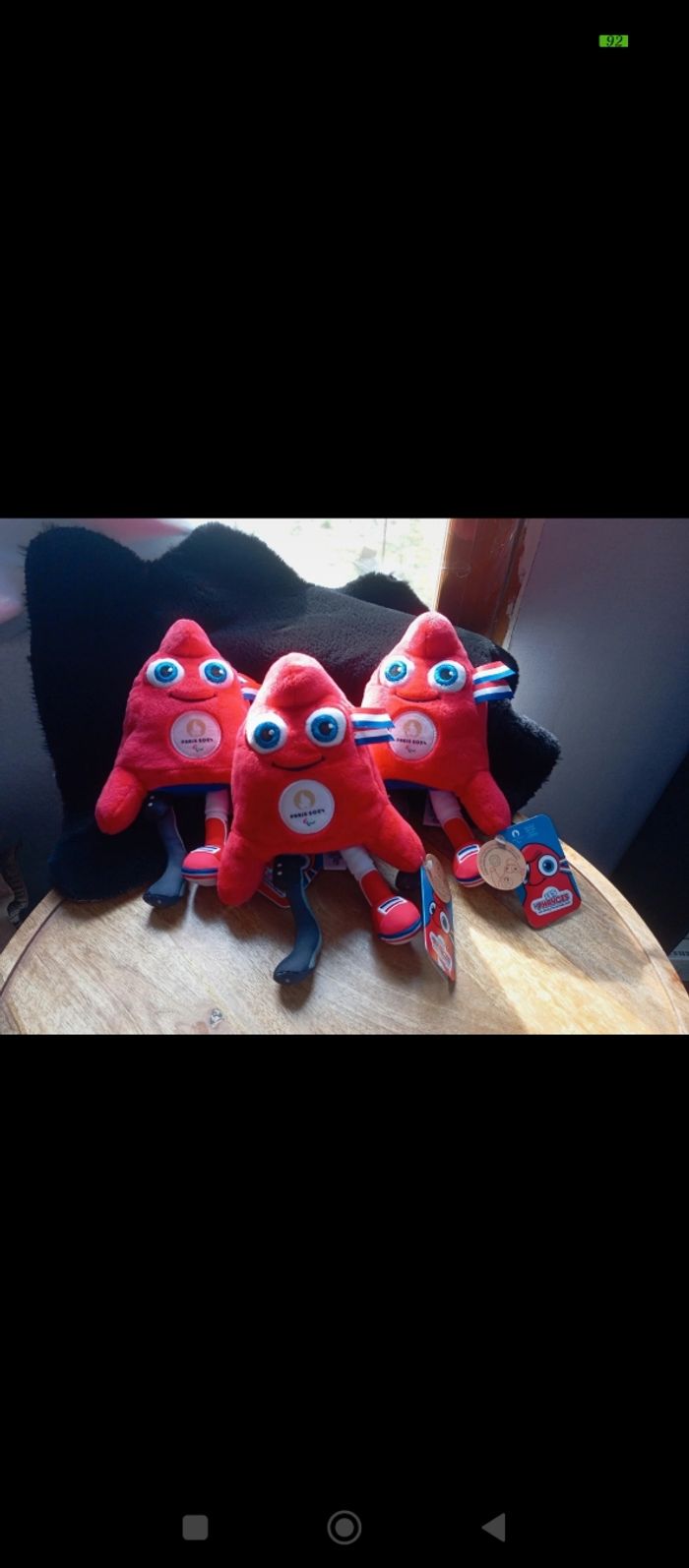 Lot de 3 Mascottes Phryges Paralympiques JO Paris 2024 Neuves Officielles