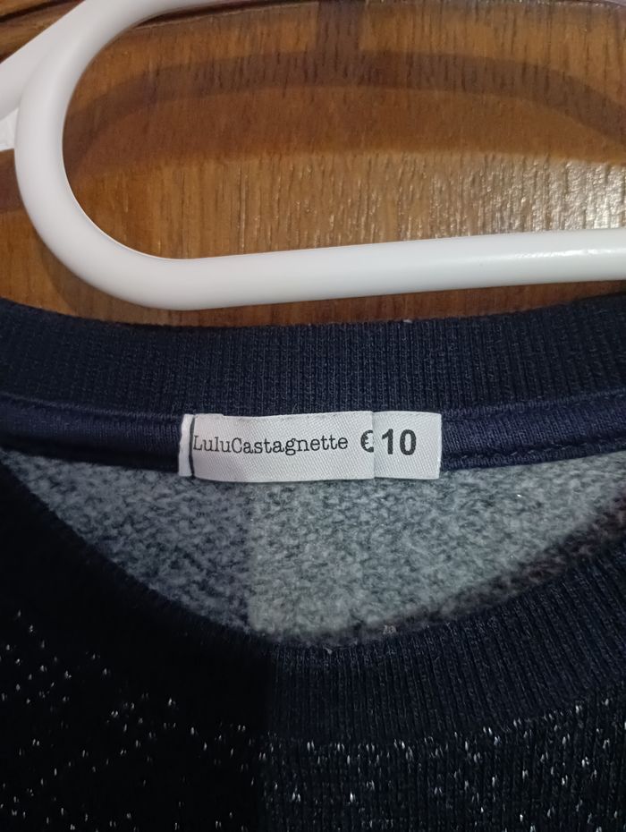 Robe sweat Lulu Castagnette 10 ans bleu marine pailleté 💙 - Noël - photo numéro 4