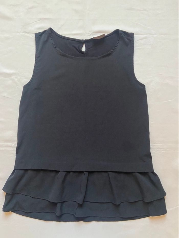 Tunique débardeur noire bas volanté Yessica taille 36 / S - photo numéro 6