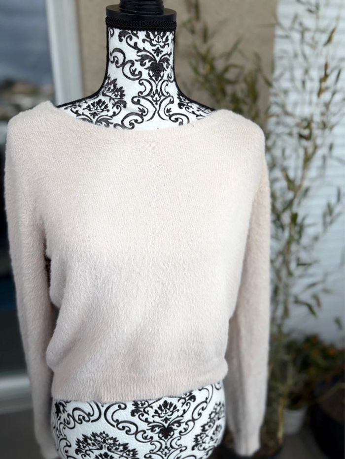 Magnifique pull beige femme en pilou pilou, ikoone et Bianka , taille unique (parfait pour 36/38)