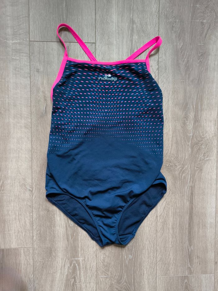 Maillot de bain femme 1 pièce natation piscine bleu et rose taille 38 40 - photo numéro 3