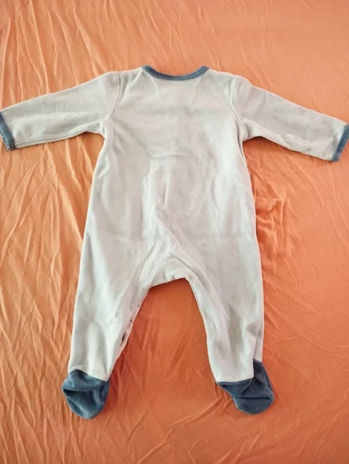 * Pyjama chaud bicolor motifs lapin étoiles T6M Sucre d'orge - photo numéro 4