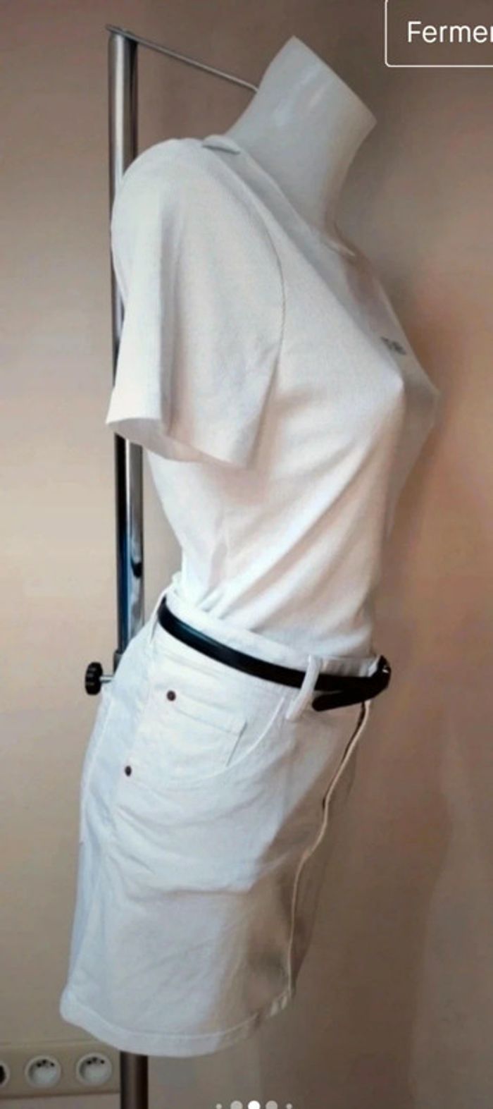 🌼Jupe en jean stretch blanche h&m taille 40🌼 - photo numéro 2