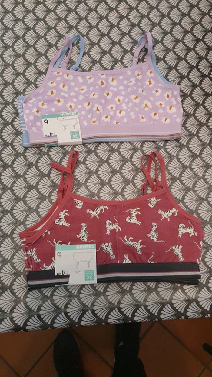 4 brassières fille en coton taille 14-16 ans
