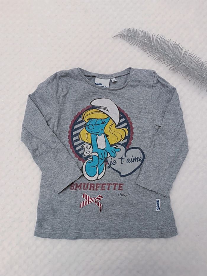🔸T-shirt Manches Longues Les Schtroumpfs – 18 mois 🔸