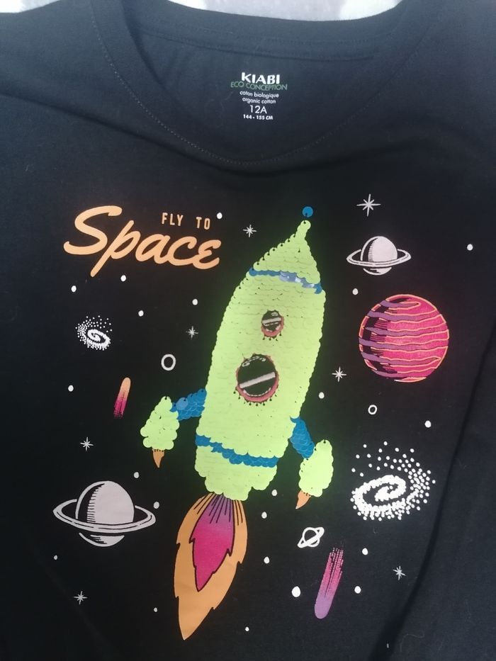 T-shirt manches longues à Sequins 🚀 garçon 12 ans - photo numéro 3