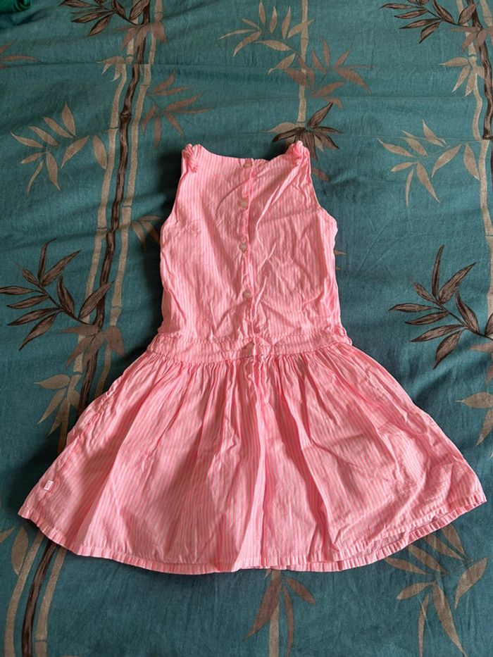Robe okaidi 8 ans rose et blanc rayé - photo numéro 3