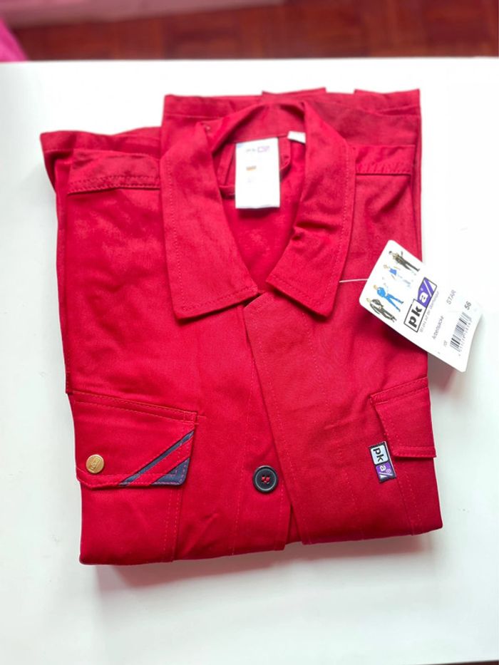 Veste de travail rouge PKA 100% coton taille 58