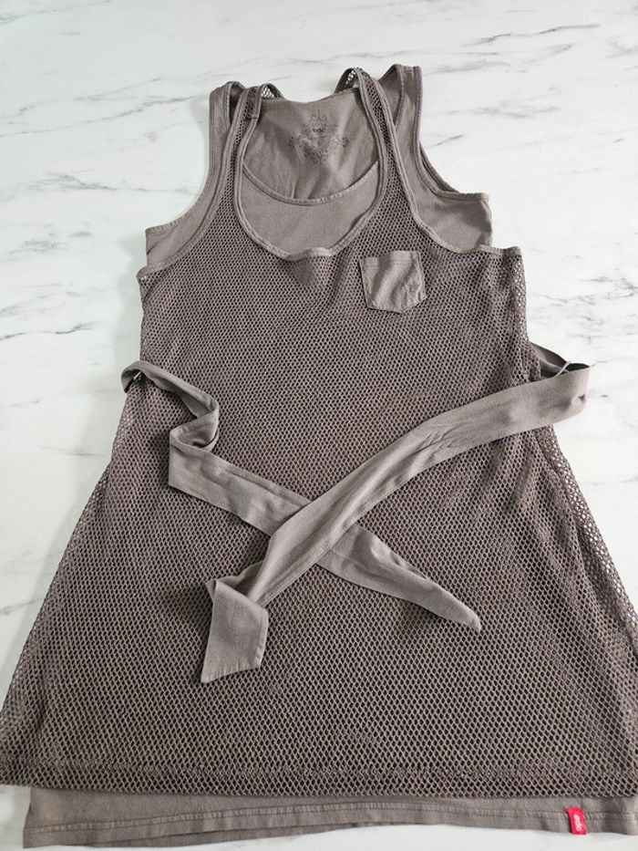 Edc Esprit robe tunique marron taille L - photo numéro 10