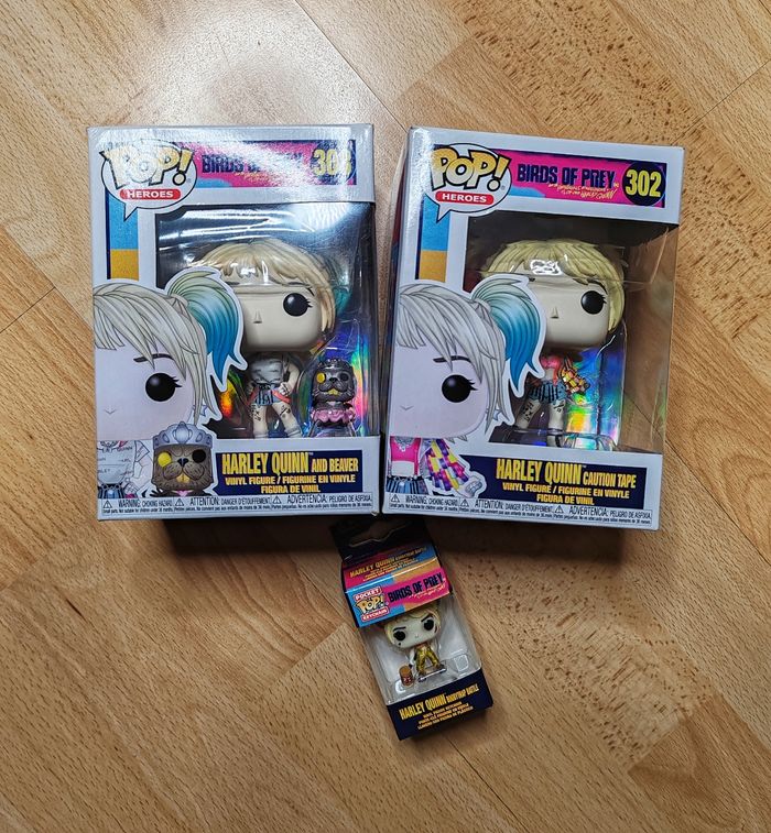 Lot de 3 figurines Funko Pop Harley Quinn The Birds of prey